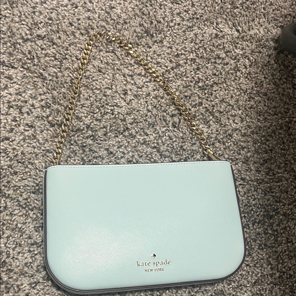 Kate Spade Mint Green Shoulder Bag with Gold Chain